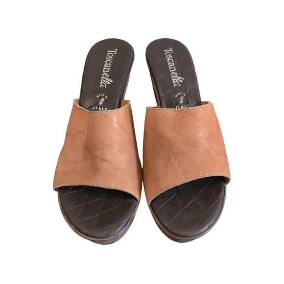 Leather Light Brown Toscanella Wedges size 10 - Picture 3 of 5
